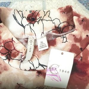 NWT Bodysuit in purple floral motif by c 1945